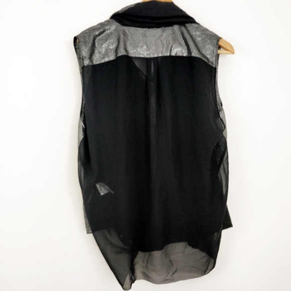 Acne Patrice Metallic Silver Blouse 38 8 - Picture 9 of 10